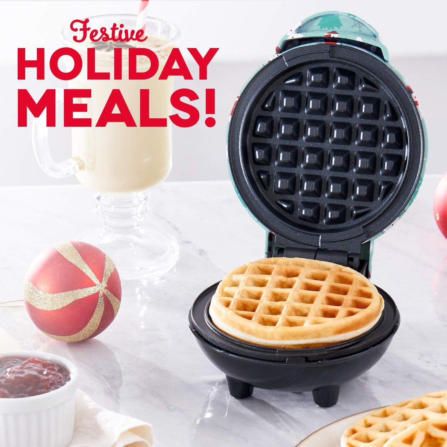 DASH Mini Waffle Maker Machine for Individuals, Paninis, Hash Browns, & Other On the Go Breakfast, Lunch, or Snacks, with Easy to Clean, Non-Stick Sides, Purple Galaxy 4 Inch
