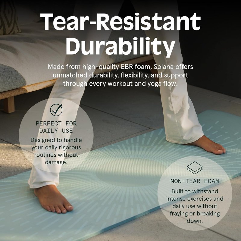 Retrospec Solana Yoga Mat - 1" Thick Non-Slip Exercise Mat for Home Yoga, Pilates & Fitness | Includes Nylon Strap