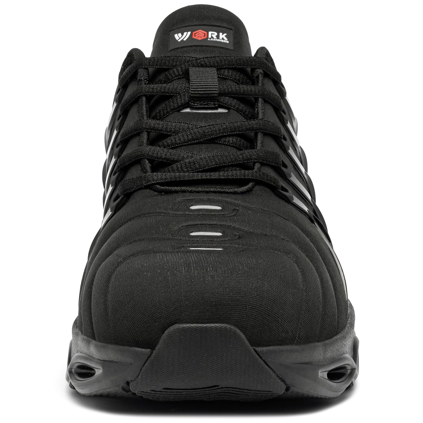 LARNMERN Steel Toe Cap Trainers Mens Safety Trainers Lightweight Safety Shoes Cushioning Fashion Breathable Comfortable Work Shoes (Black,9 UK)