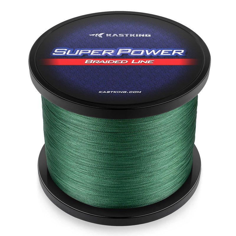 KastKing Superpower Braided Fishing Line, Moss Green, 50 LB, 300+27 Yds