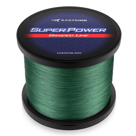 KastKing Superpower Braided Fishing Line, Moss Green, 50 LB, 300+27 Yds