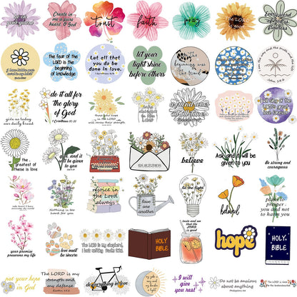 220Pcs Inspirational Christian Stickers, Waterproof Bible Verse Jesus Stickers for Water Bottles Laptop Scrapbook Journaling Planner, Bible Study Vision Board Supplies Christian Easter Gifts for Kids