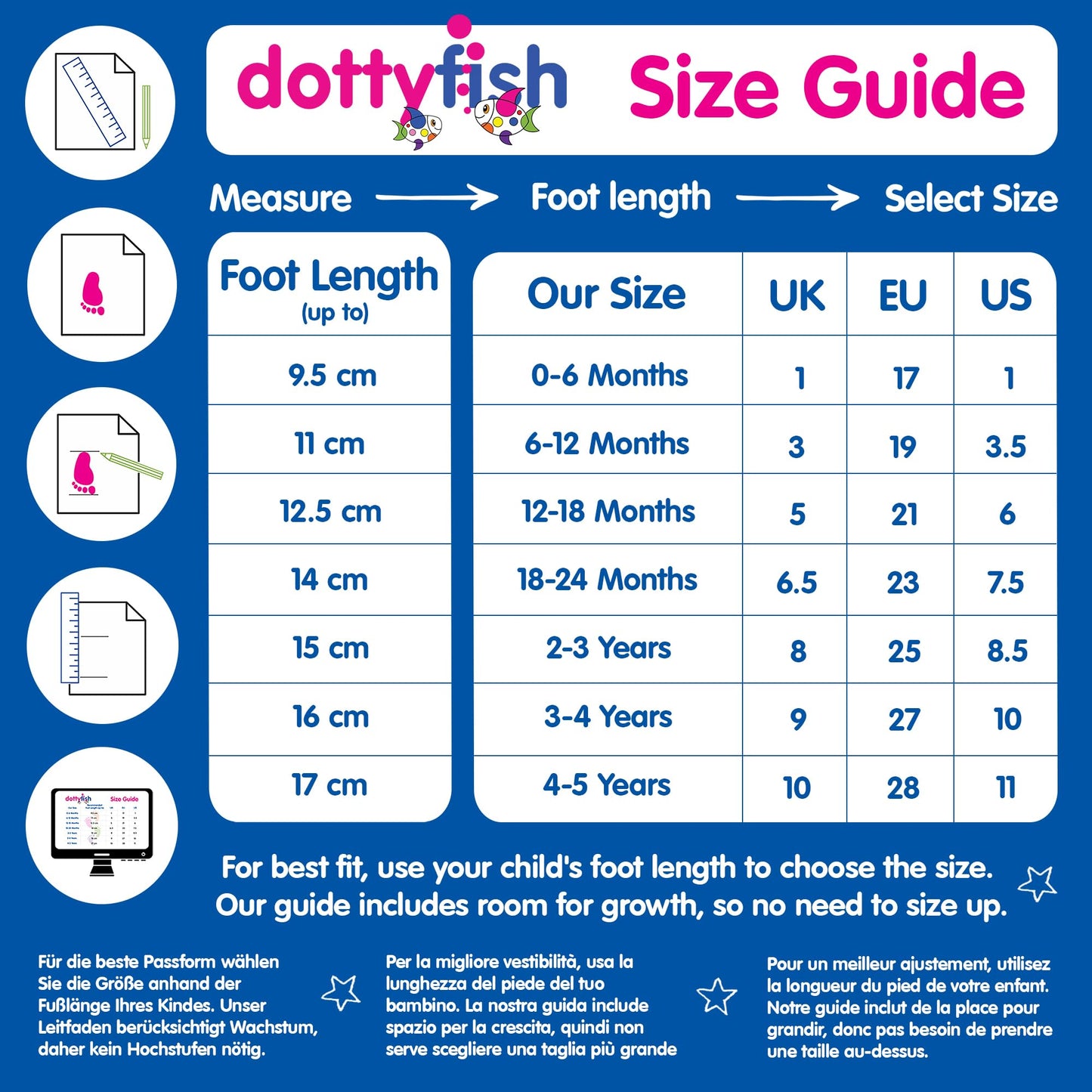 Dotty Fish Boys Soft Leather Baby & Kids Shoes - Barefoot-Friendly, Soft Non-Slip Suede Sole, Podiatrist Recommended, Breathable Leather, British Brand – Classic Plain Navy – 6-12 Months