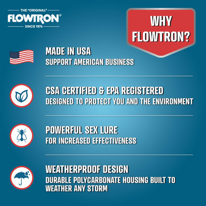 Flowtron Electric Bug Zapper 2 Acres Outdoor Insect Control with Dual Lure Method, 120W UV Light & Octenol Attractant for Fly & Mosquito, 5600V Kill Grid, Made in USA