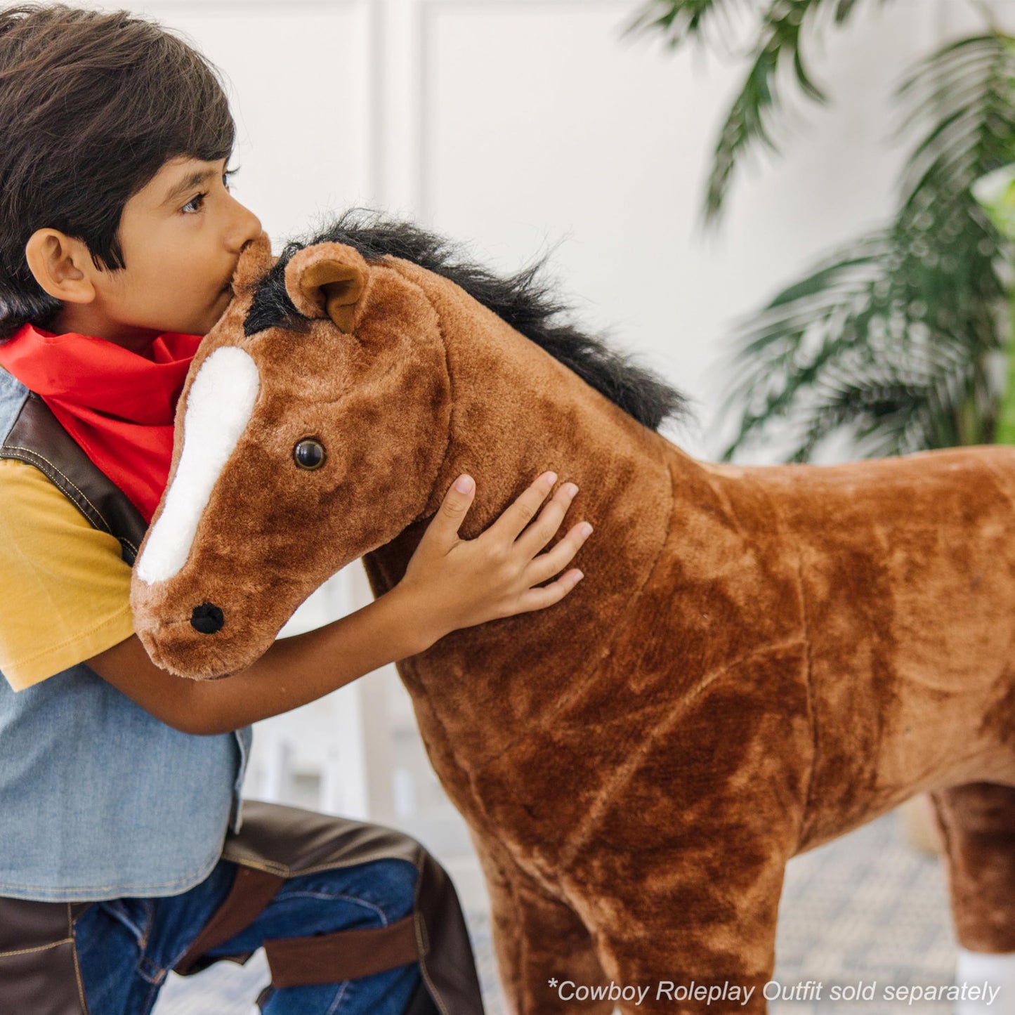 Melissa & Doug Cowboy Role Play Costume Set (5 pcs) - Includes Faux Leather Chaps - Cowboy Dress-Up Role Play Costume with Vest for Boys and Girls