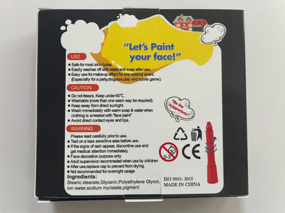 6 Pcs Glow in The Light Body Face Paint, Face Painting Kit, UV Crayon Kit Fluorescent Body Paints for Adults for Birthday Party Halloween Masquerade Makeup Outdoor for Kids