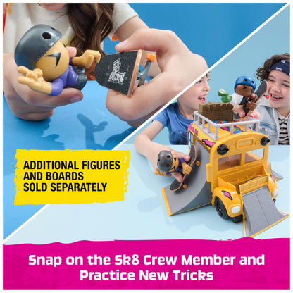 Tech Deck Sk8 Crew 2-in-1 Transforming Ultra Sk8 Bus & Storage with Fingerboard & Figure, Collectible Mini Skateboards, Kids’ Toys for Ages 5 and up