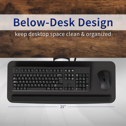 VIVO Adjustable Computer Keyboard & Mouse Platform Tray Ergonomic Under Table Desk Mount Drawer Underdesk Shelf (MOUNT-KB03B)