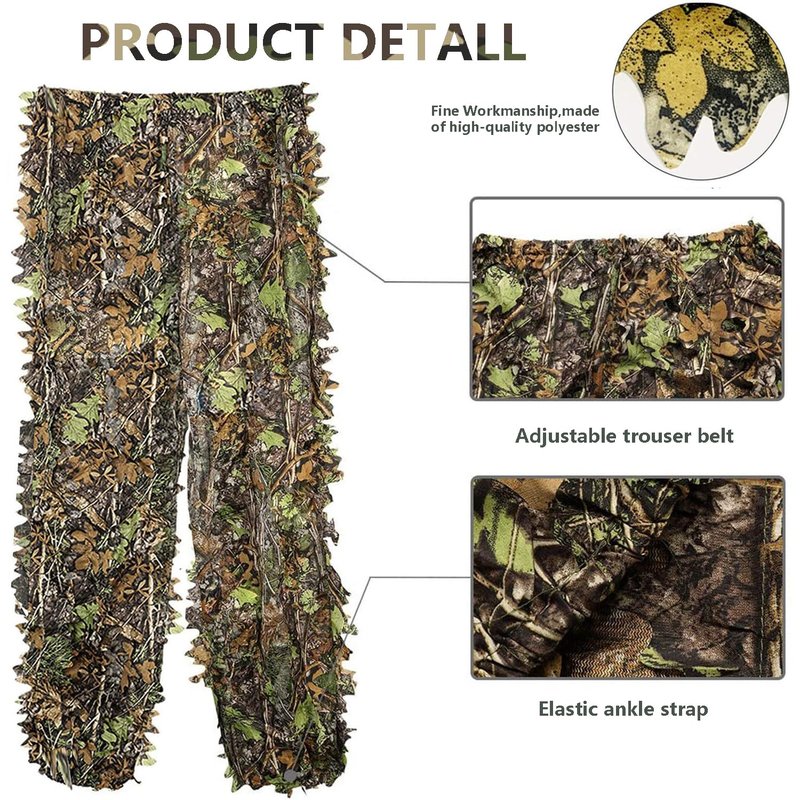 Favuit Ghillie Suit, 3D Leafy Camo Suits Hunting Camouflage Clothing Woodland Ghillie Apparel for Men Turkey Hunting Wildlife
