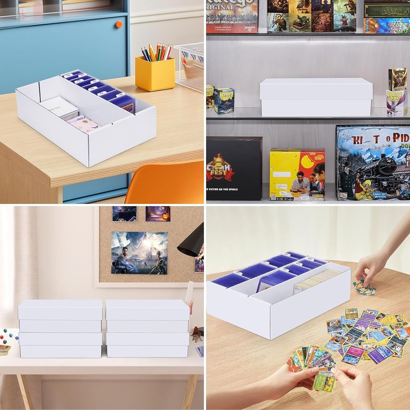 Trading Card Storage Box - 2400 Count Cardboard Organizer with Dividers | Perfect for MTG, TCG, Sports
