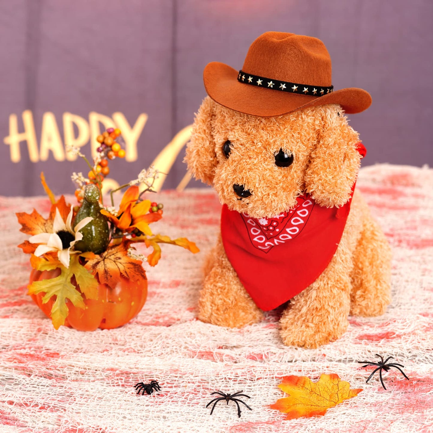 choyaxo Pet Cowboy Costume Halloween Costumes for Dogs Cat Cowboy Hat with Bandana Scarf (Small)