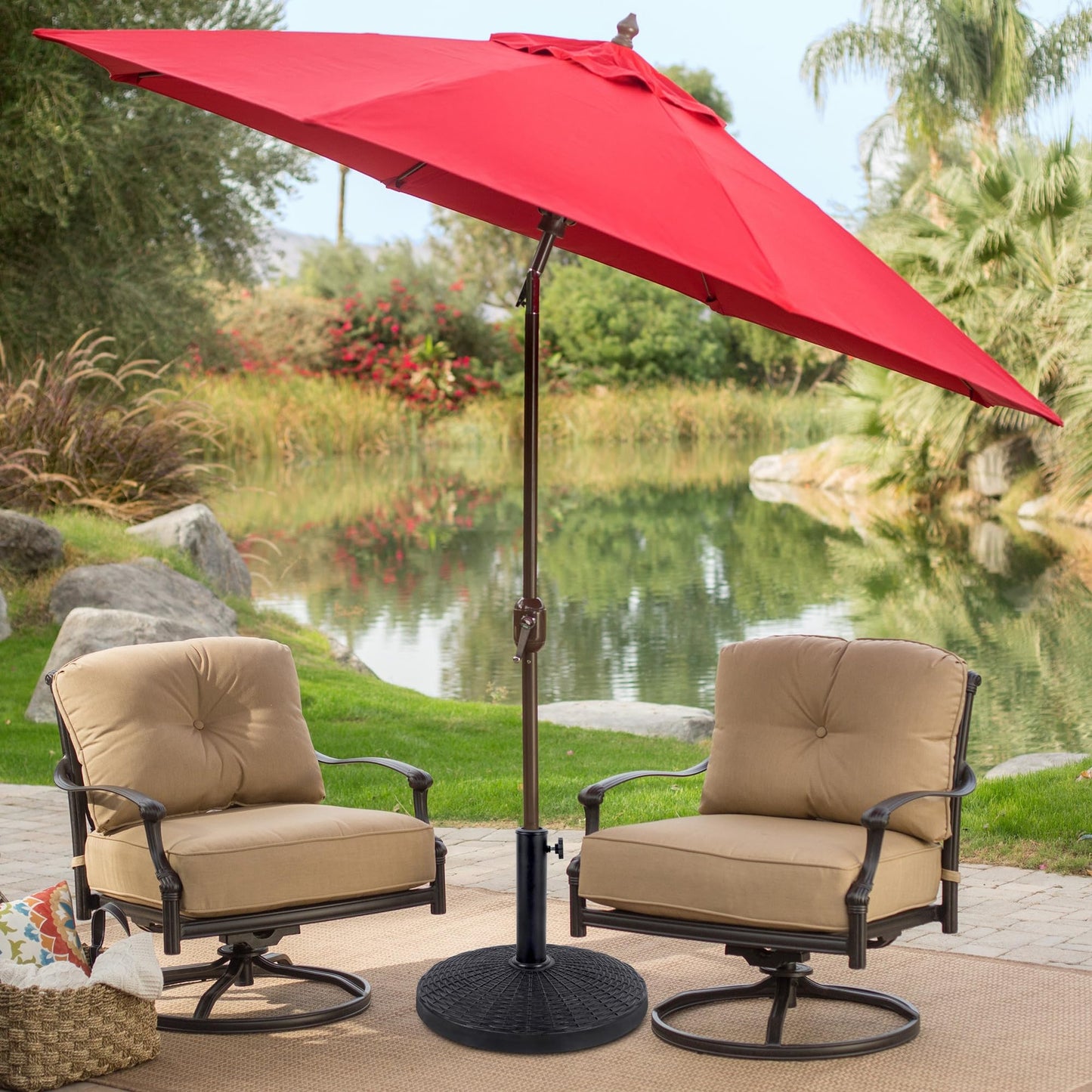 Blissun 22 lbs Heavy Duty Patio Market Umbrella Base Stand