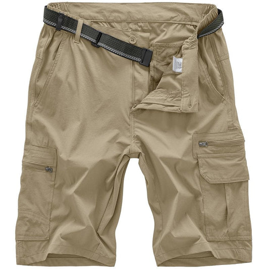Jessie Kidden Mens Outdoor Casual Expandable Waist Lightweight Water Resistant Quick Dry Fishing Hiking Shorts #6222-Khaki,34