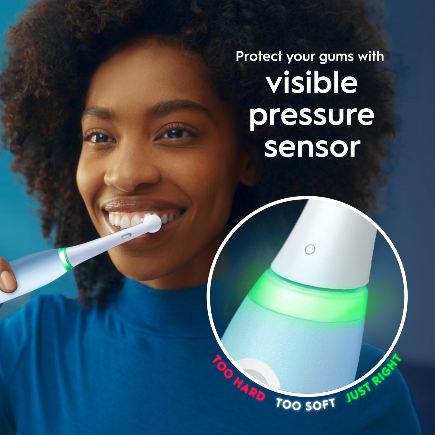 Oral-B iO3 Electric Toothbrush For Adults, 1 Toothbrush Head, 3 Modes With Teeth Whitening, Oral B Electric Toothbrushes, 2 Pin UK Plug, Blue