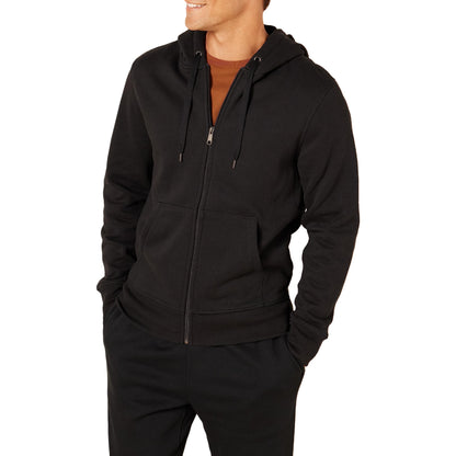 Amazon Essentials Men's Full-Zip Fleece Hoodie (Available in Big & Tall), Black, Small