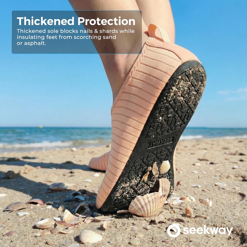 SEEKWAY Water Shoes Women Men Adult Quick-Dry Aqua Socks Barefoot Non Slip for Beach Swim River Pool Lake surf Pink SK002(U)