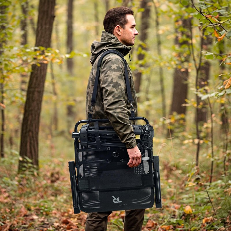 TR 360 Degree Swivel Hunting Blind Chair,400 lbs Capacity Silent,Height Adjustable Hunting Chair with Armrests,Portable Ground Hunting Seat for Deer Turkey