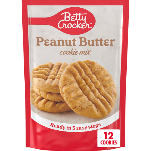 Betty Crocker Peanut Butter Cookie Mix, Makes twelve (12) 2-inch Cookies, 7.2 oz.