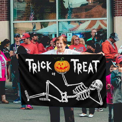Halloween Skull Flag 3x5 Ft Outdoor Outside With Grommets Indoor Trick Or Treat Flags House Yard Garden Decorations Holiday Banner Sign