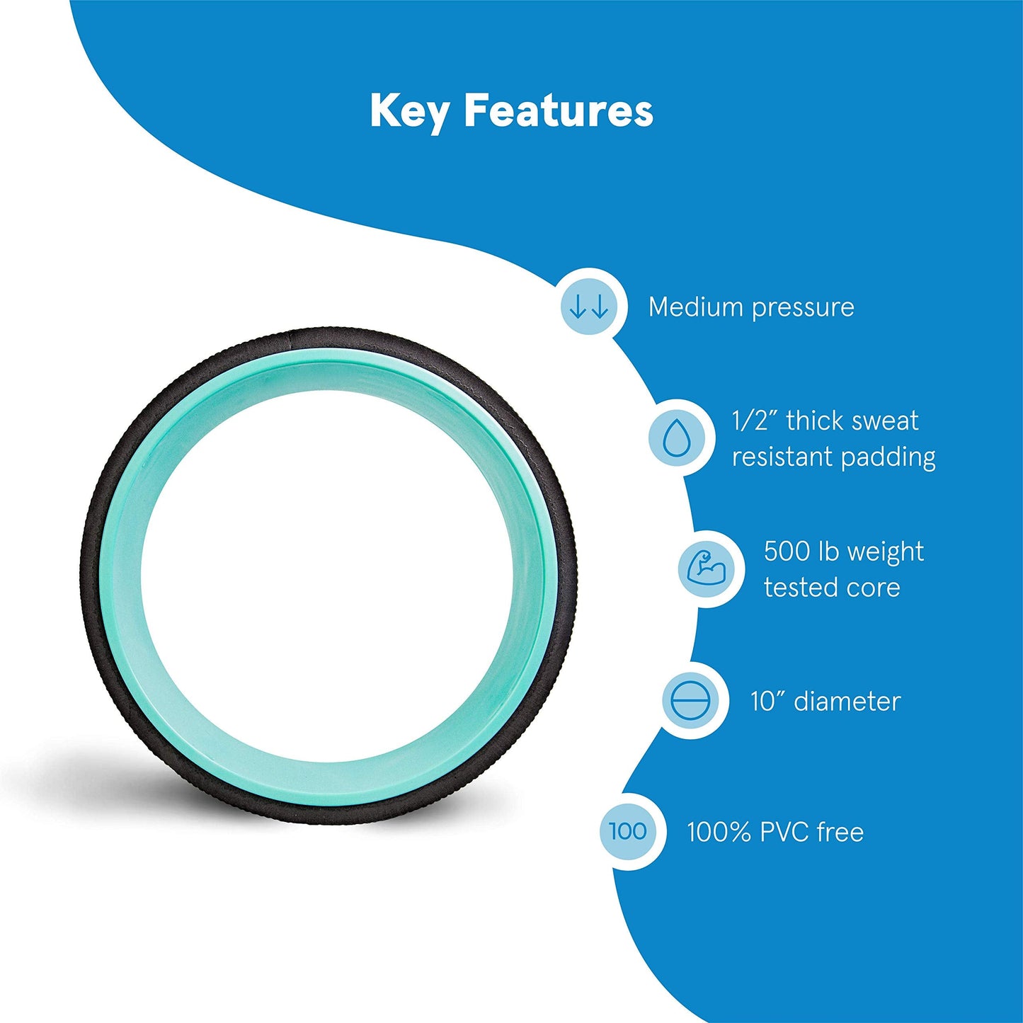 Chirp Wheel Foam Roller - Targeted Back & Neck Pain Relief, Muscle Massage, Trigger Point Therapy, High-Density Foam Tool for Physical Therapy, Stretching & Exercise, 500lbs Capacity, 10-Inch Mint