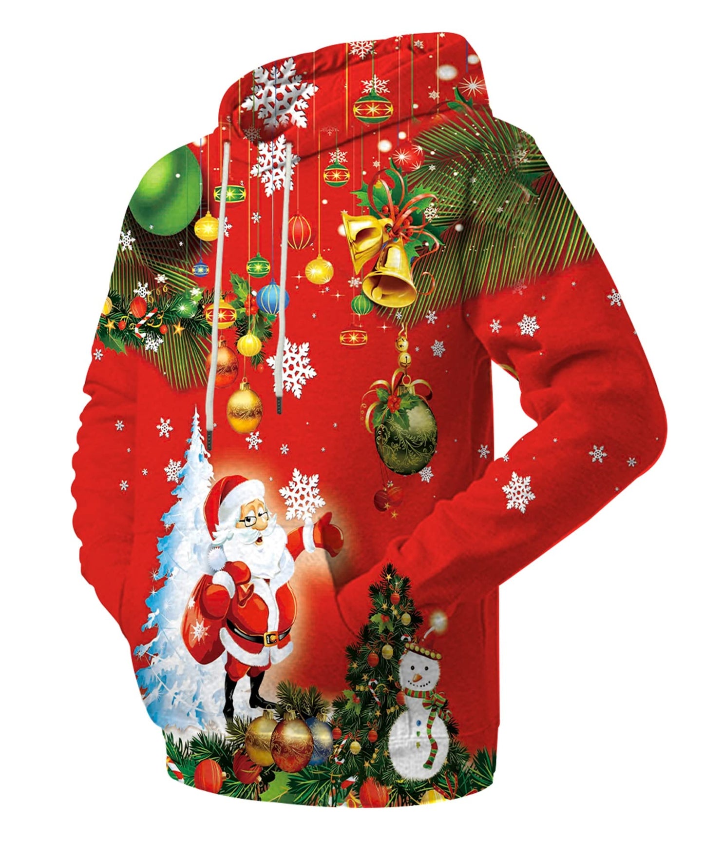 Linnhoy Adults Hoodies Unisex for Men Women Funny 3D Print Wear Christmas Graphic Sweatshirts Novelty Fashion Sweater Size Small