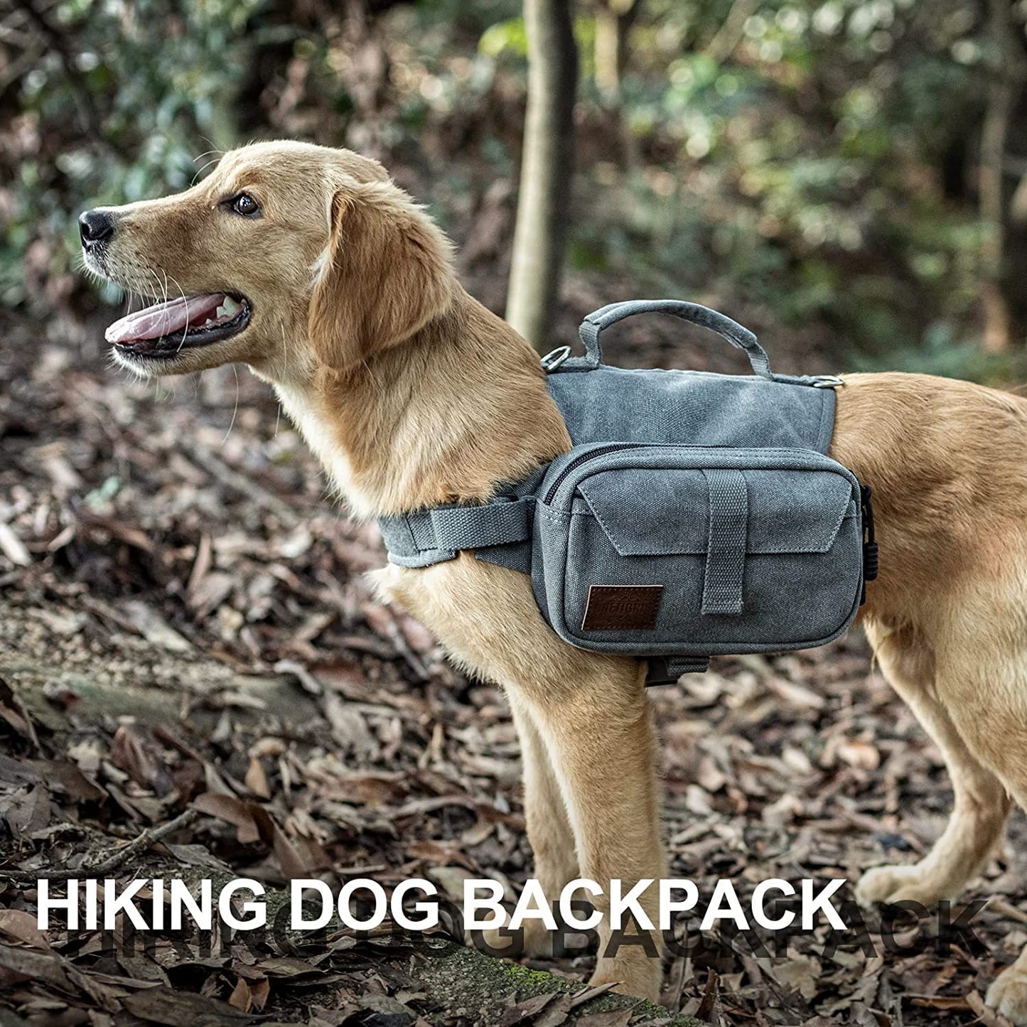 OneTigris Dog Pack for Hiking Camping Travelling,Dog Backpack for Hiking Nylon Dog Harness Backpack with Side Pockets for Medium and Small Dogs