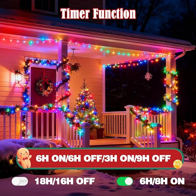 BHCLIGHT 240LED Christmas Voice Control String Lights Multicolor