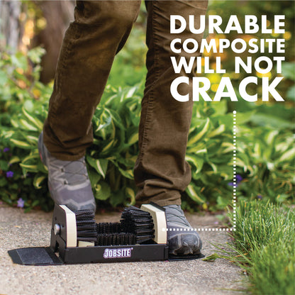 Jobsite Boot Scraper - Outdoor Shoe Scrubber Cleaner Brush - Extra Wide