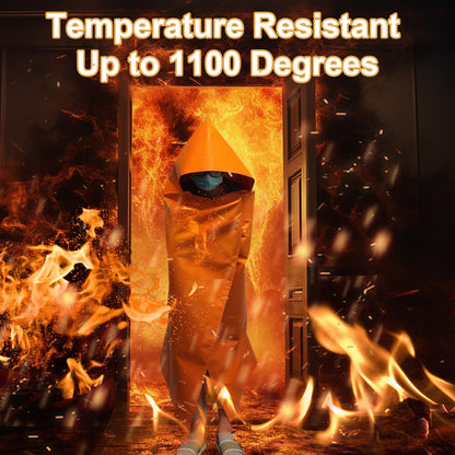 DIBBATU Fireproof Cloak, Fire Escape Cloak, Extra Big Fireproof Fiber Cape, Emergency Used as A Fire Blanket, Head Protection Fire Escape kit for Household, Office Home (Orange, 72 * 70in)