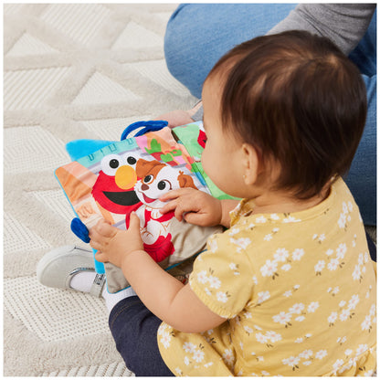 GUND Sesame Street Furry Friends Forever Soft Book, Premium Plush Sensory Toy for Ages 1 and Up, Blue, 6”