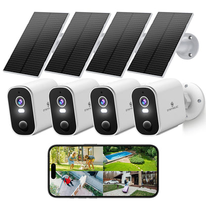 Security Cameras Wireless Outdoor 2K: Battery Powered WiFi Camera with AI Motion Detection for Home - Color Night Vision Spotlight Siren Alarm 2-Way Talk IP65 Waterproof Cloud TF Storage 2-Pack