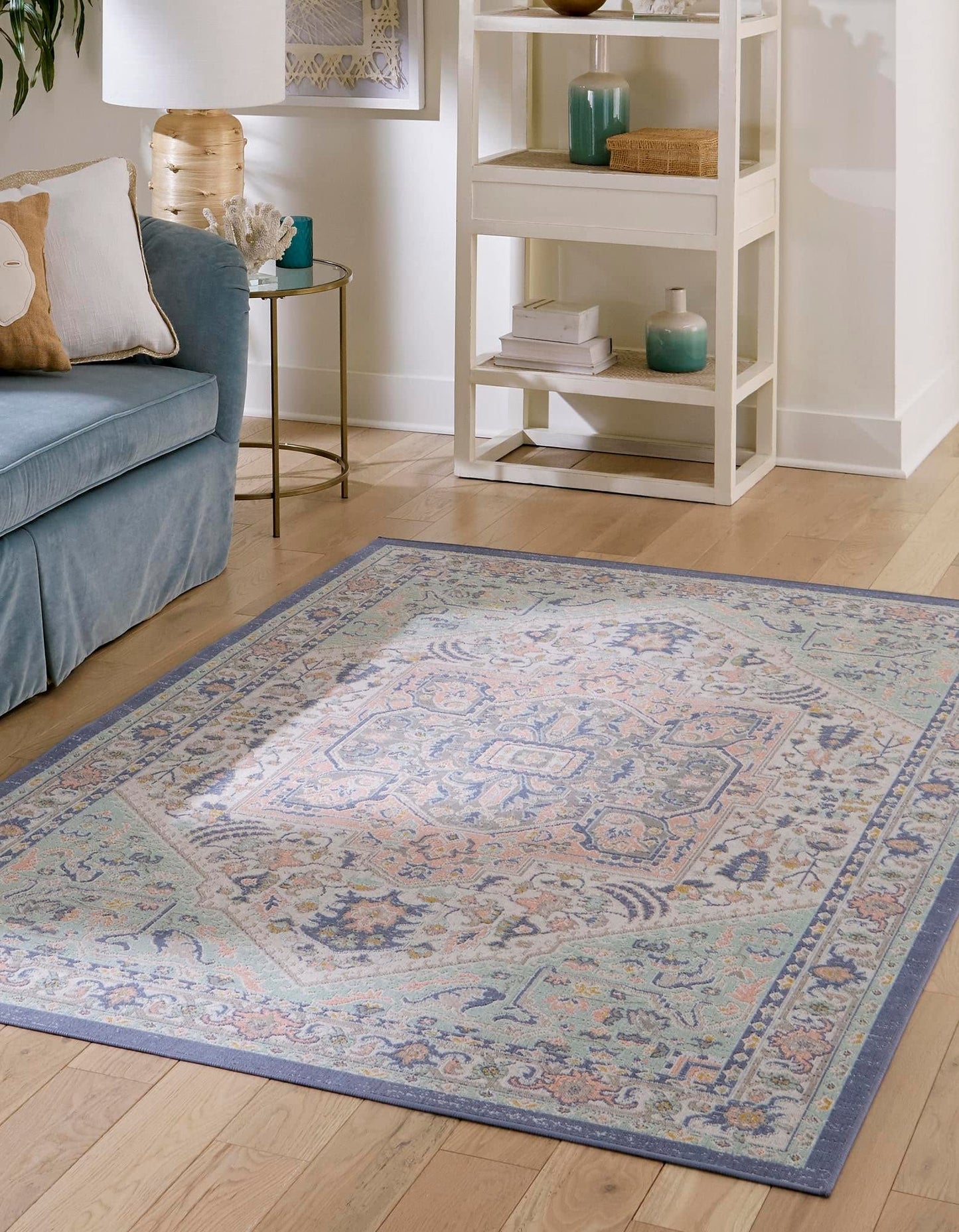 Unique Loom Whitney Collection Area Rug - Milano (5' 3" x 8' Rectangle, Multi/ Blue)