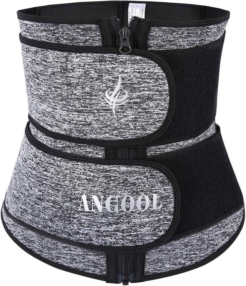 ANGO Sweat Waist Trainer Corset for Women - YKK Zipper Body Shaper Cincher for Weight Loss | Adjustable Fit