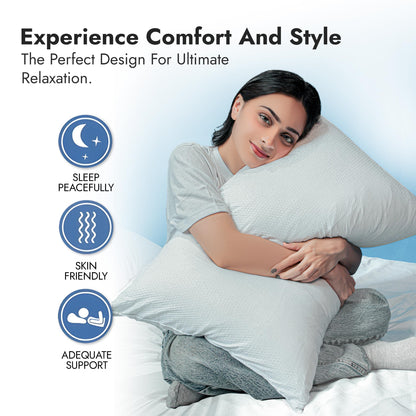 Adam Home Premium Pillows 2 Pack Hotel Quality with Breathable Cover – Bouncy Side Sleeper Pillow for Neck and Shoulder Pain – Quick Rebound & Dust Proof Hotel Pillows, Made in UK, (48x74 cm)