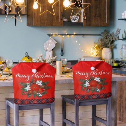 6 Pcs Christmas Chair Covers Santa Hat Red Slipcovers Chair Back Covers Xmas Chair Covers Decoration for Home Dinner Christmas Banquet Party Festival Decor, 23.6 x 19.6 Inch