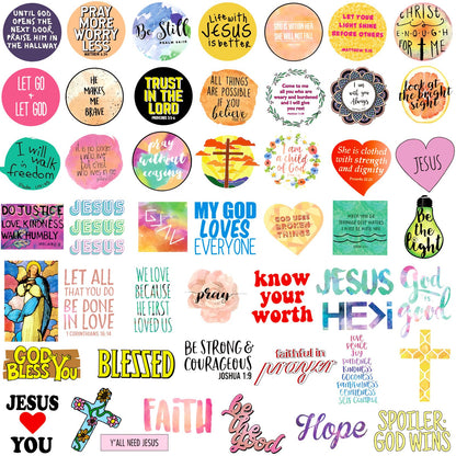 220Pcs Inspirational Christian Stickers, Waterproof Bible Verse Jesus Stickers for Water Bottles Laptop Scrapbook Journaling Planner, Bible Study Vision Board Supplies Christian Easter Gifts for Kids