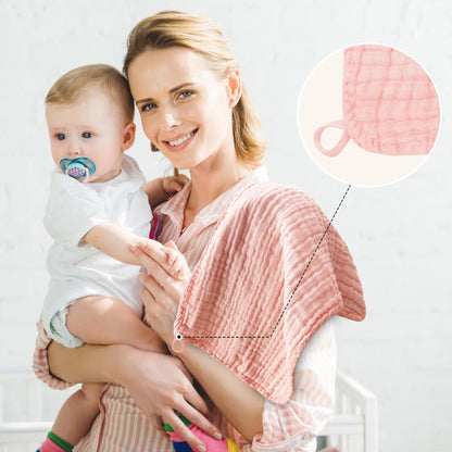 BAMBOO QUEEN 12 Pack Muslin Burp Cloths - Large 20" x 10", Ultra Absorbent 100% Cotton for Baby Drool and Messes - Soft, Gentle Baby Burp Rag for Boys & Girls -Pink, Purple, Sakura Series