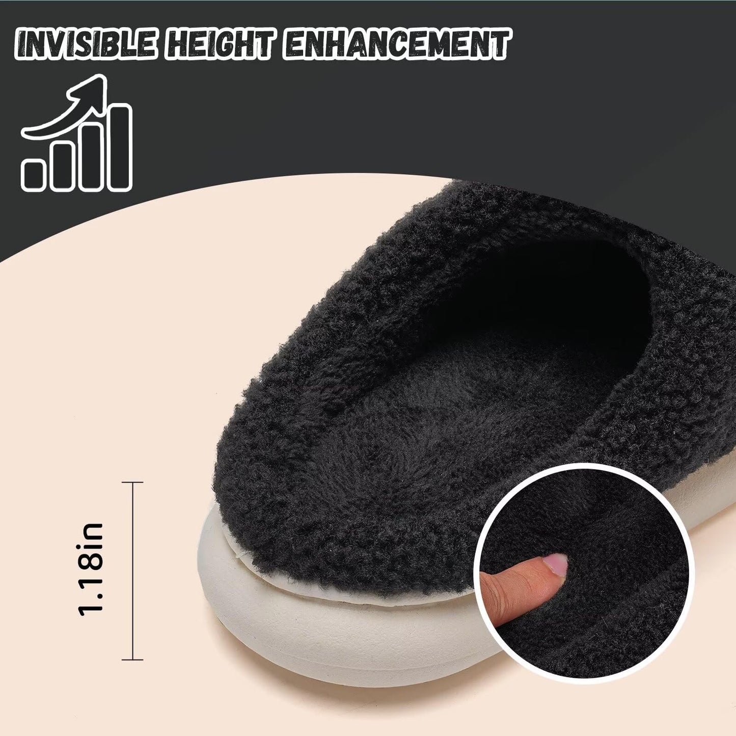 WateLves Women's Pillow Warm Memory Foam Slippers Comfortable Cute House Shoes Lightweight Fuzzy Christmas Slippers(DIY,Black-42/43)