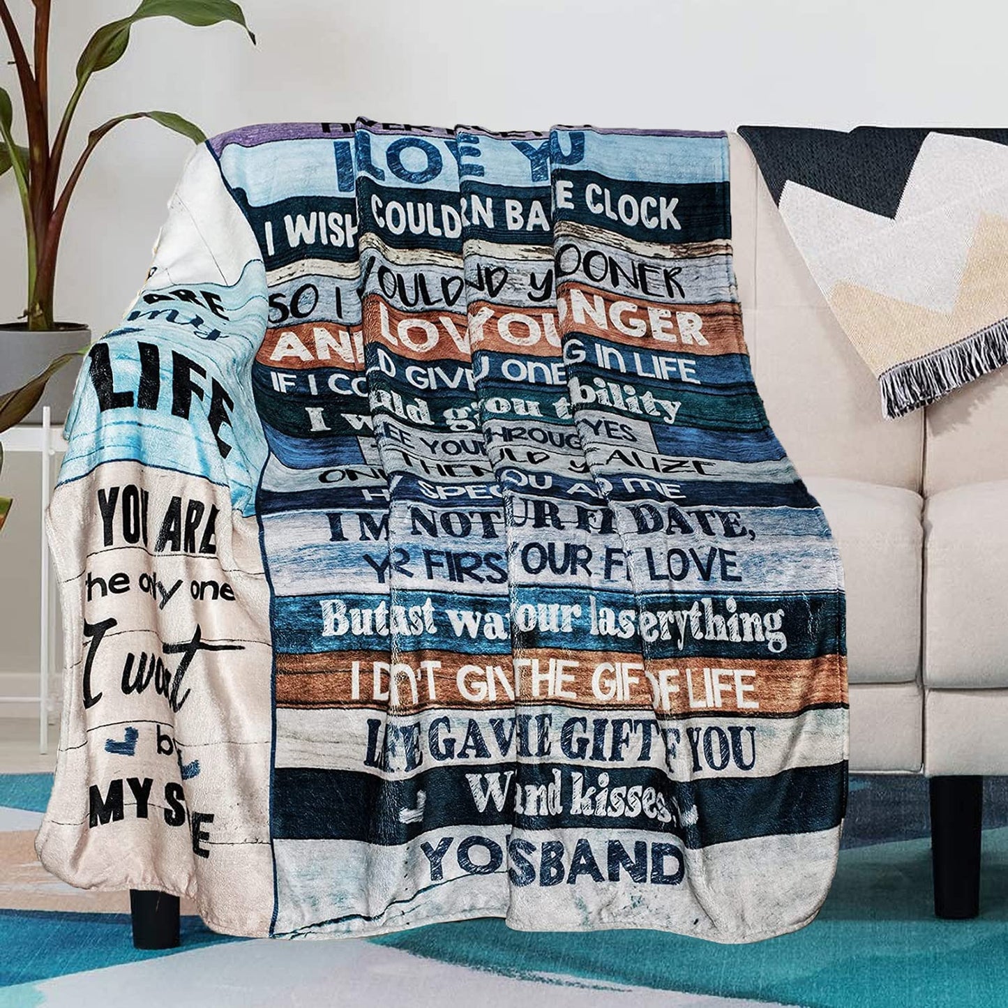 Anniversary Sherpa Throw Blanket for Wife, Ultra-Soft Micro Fleece, Valentines Day & Birthday Gift, for Bedding, Sofa & Travel