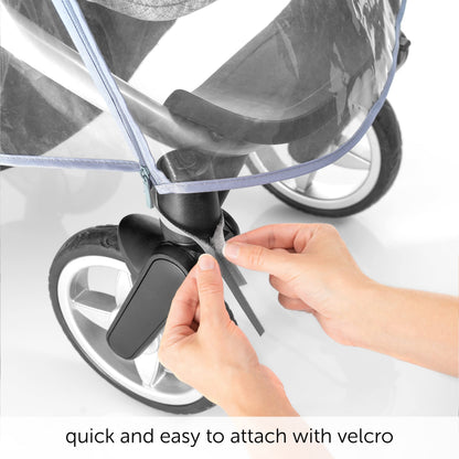 Zamboo Universal Rain Cover for Pushchair and Pram with Zip Opening - Transparent Weather Shield for Stroller and Buggy