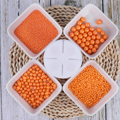 Halloween sprinkles for Cake Decorating, Orange Pearl Sprinkles 4 Sizes Mix for Cake Cupcake Cookie Baking Donuts Ice Cream Toppings