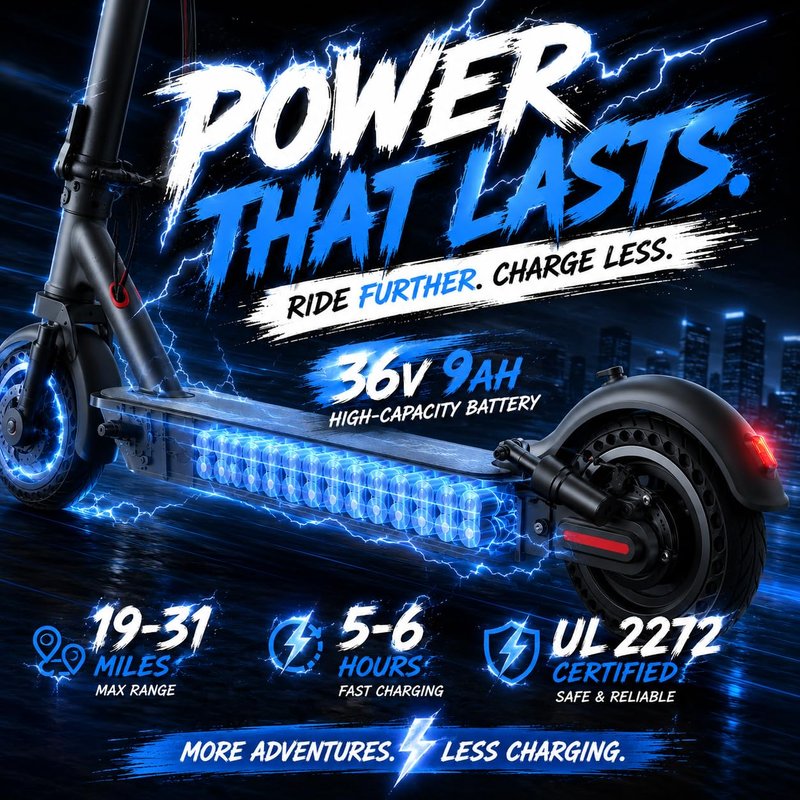 KEQ Electric Scooter Adults 10" Tires,22Mph 500W Motor 30 Miles Range Dual Suspension Shock Absorption Dual Braking System Portable & Foldable E Scooter for Travel and Campus Use