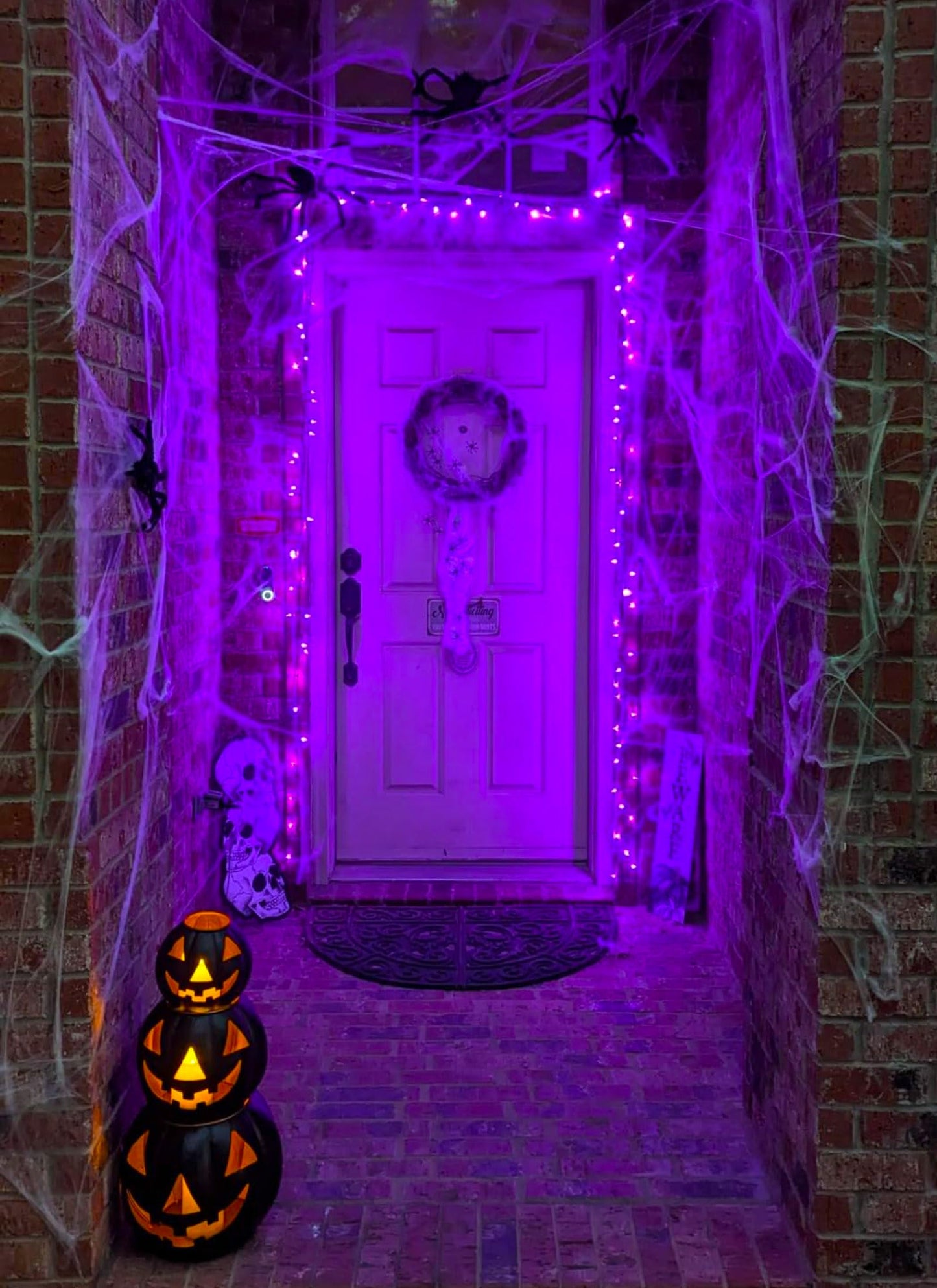 Minetom Halloween String Lights Outdoor, 33Feet 100 LED Waterproof Christmas Lights with 8 Lighting Modes for Halloween Garden Party Christmas Xmas Tree Lights Decor(Purple)