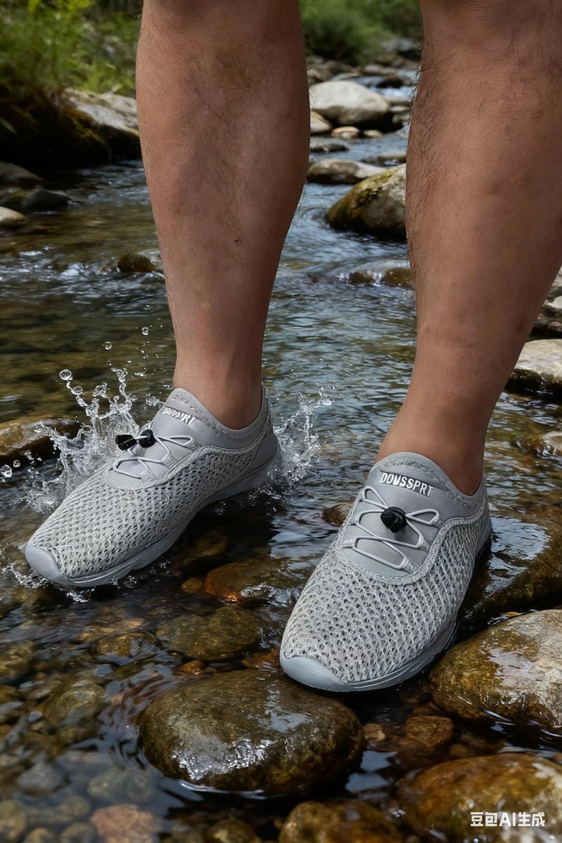 DOUSSPRT Men's Water Shoes Quick Drying Sports Aqua Shoes AllGrey Size 13
