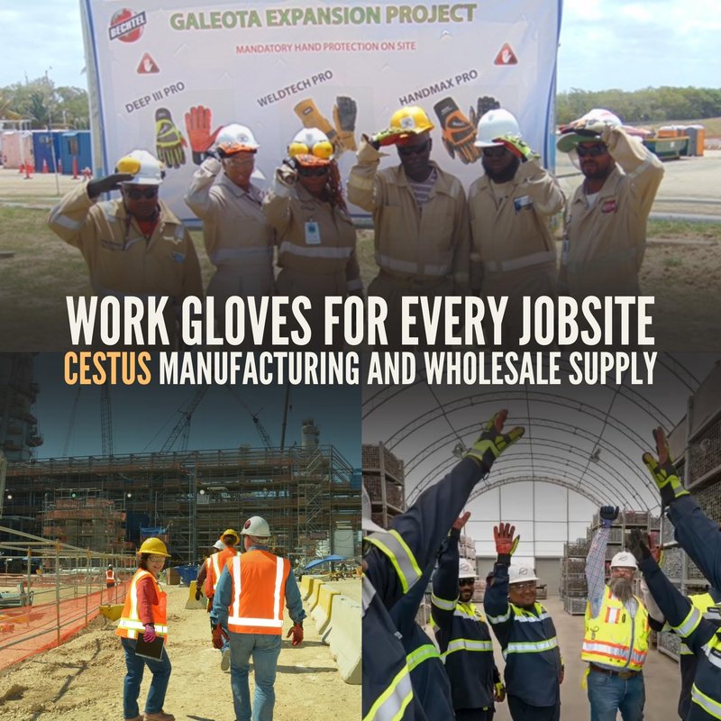 Cestus TrembleX, Anti Vibration Gloves, Gel Padded Palm, Work Gloves With Grip (Large)