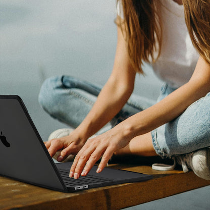 BlueSwan Case compatible for Macbook Pro 13 inch M2 M1 A2338 A2251 A2289 A2159 A1989 A1706 A1708, Released in 2022-2017, Anti-rupture TPU Frame + PC Matte Anti-fingerprint Cover - Frosted Black