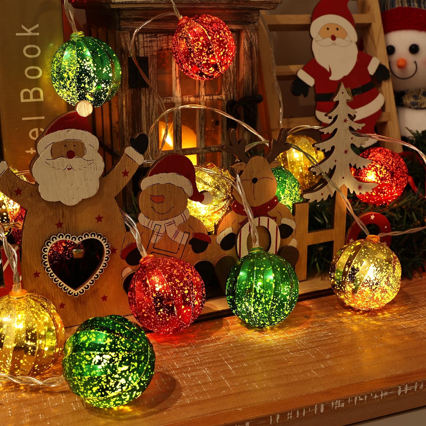 iShabao Battery Operated Christmas Light 13.5ft 20 LED with Timer & 8 Modes Waterproof Christmas Ball Ornaments String Lights for Xmas Tree Wreath Bush Party Home Garden Indoor Decor