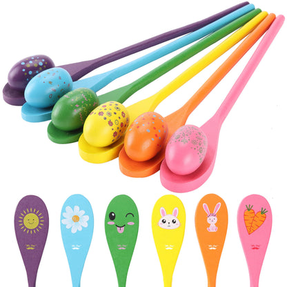 Mr. Pen- Egg and Spoon Race Game Set, 6 Eggs and 6 Spoons, Easter Party Games for Kids, Easter Egg Hunt Games, Halloween Egg and Spoon Race Game Set, Easter Egg Fillers