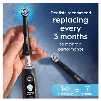 Oral-B iO Ultimate Clean Electric Toothbrush Head, Oral B Electric Toothbrush Heads, Twisted & Angled Bristles for Deeper Plaque Removal, Pack of 4 Toothbrush Heads, Black