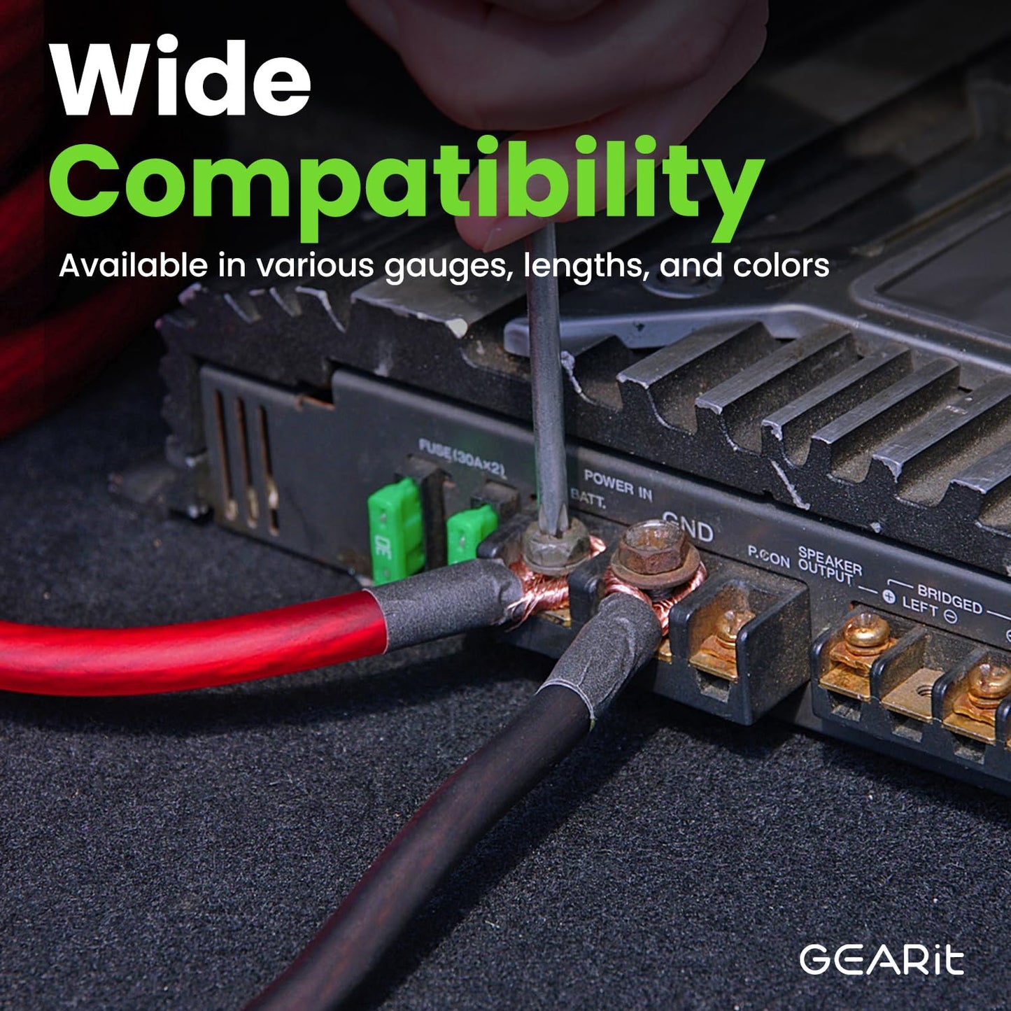 GEARit, 8 Gauge Wire, for Automotive Power/Ground, Battery Cable, Car Audio, RV, Amp, CCA, Automotive Wire, Amp Kit, Battery Cables, Wiring Kit, (25 feet Each- Black/Red)